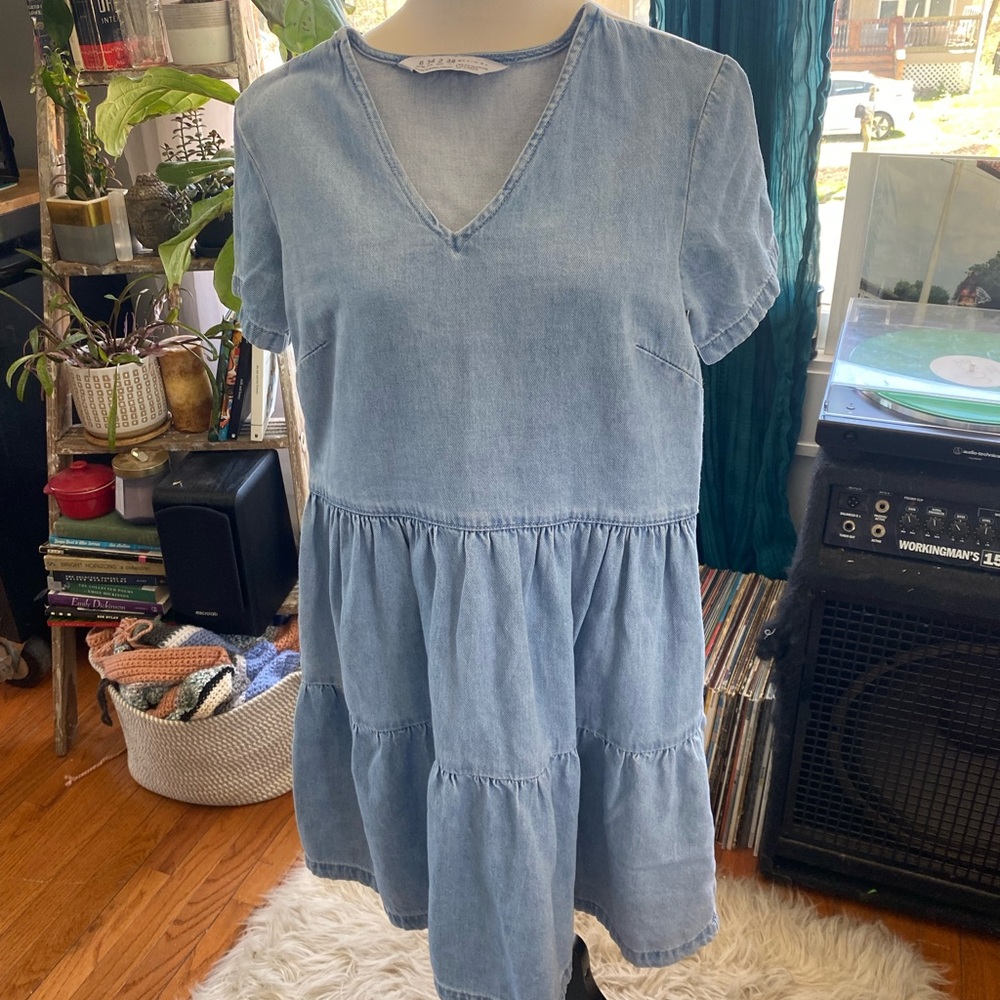 Denim Tiered dress